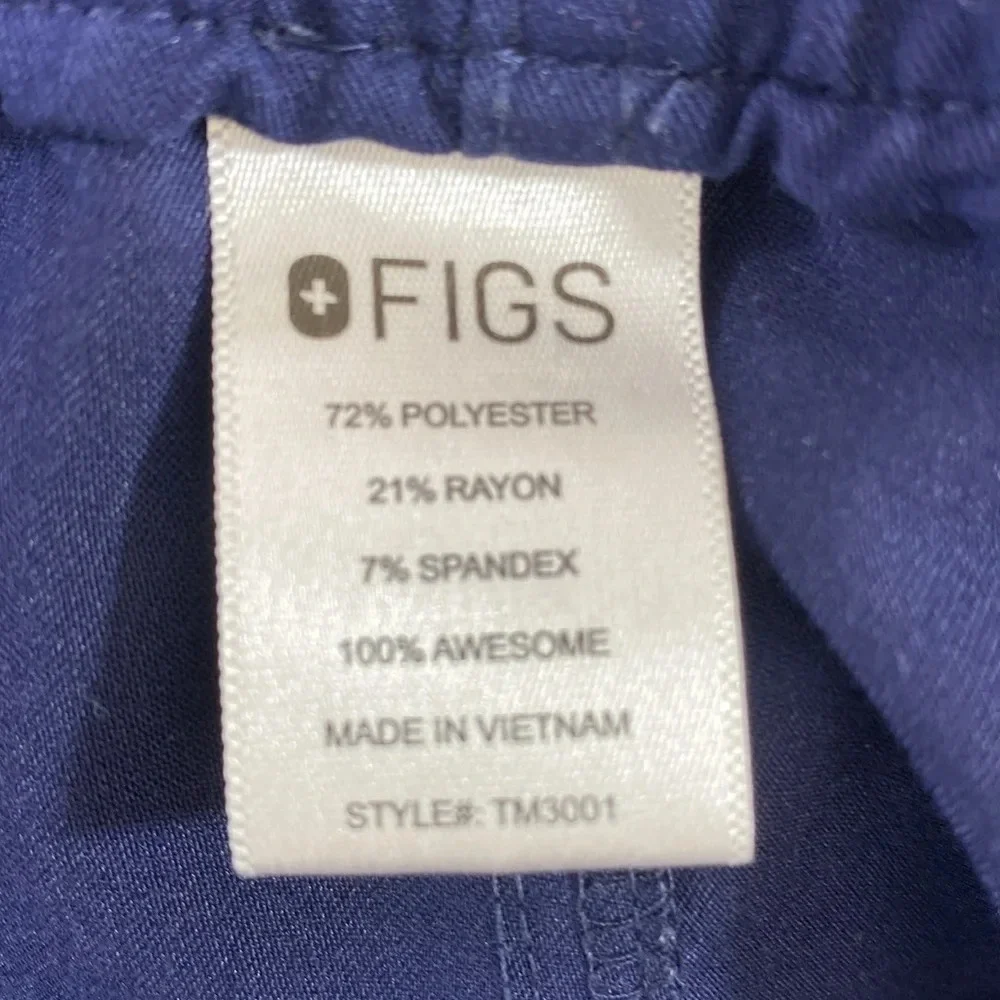 FIGS Technical Collection Cargo Scrub Pants Mens Size Medium Blue Nursing‎